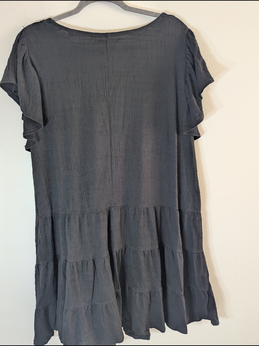 NWT Max Studio London 1X Black Crochet Boho Tiered Babydoll Tunic Dress Plus - Picture 3 of 7